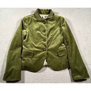 Olive Green Velvet Blazer